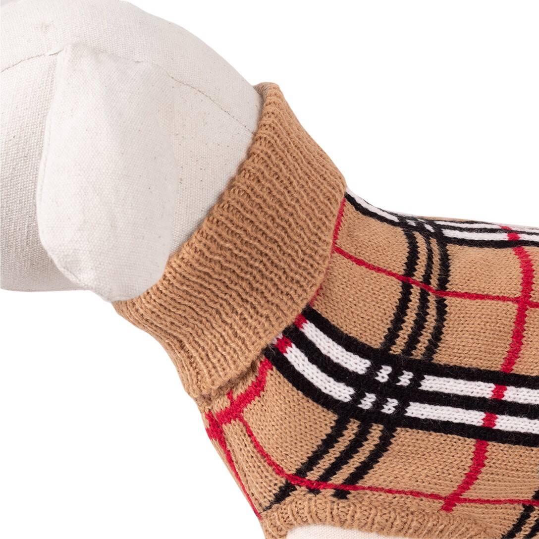 Sweterek dla psa Happet 36XL beż krata XL-40cm (Zdjęcie 3)