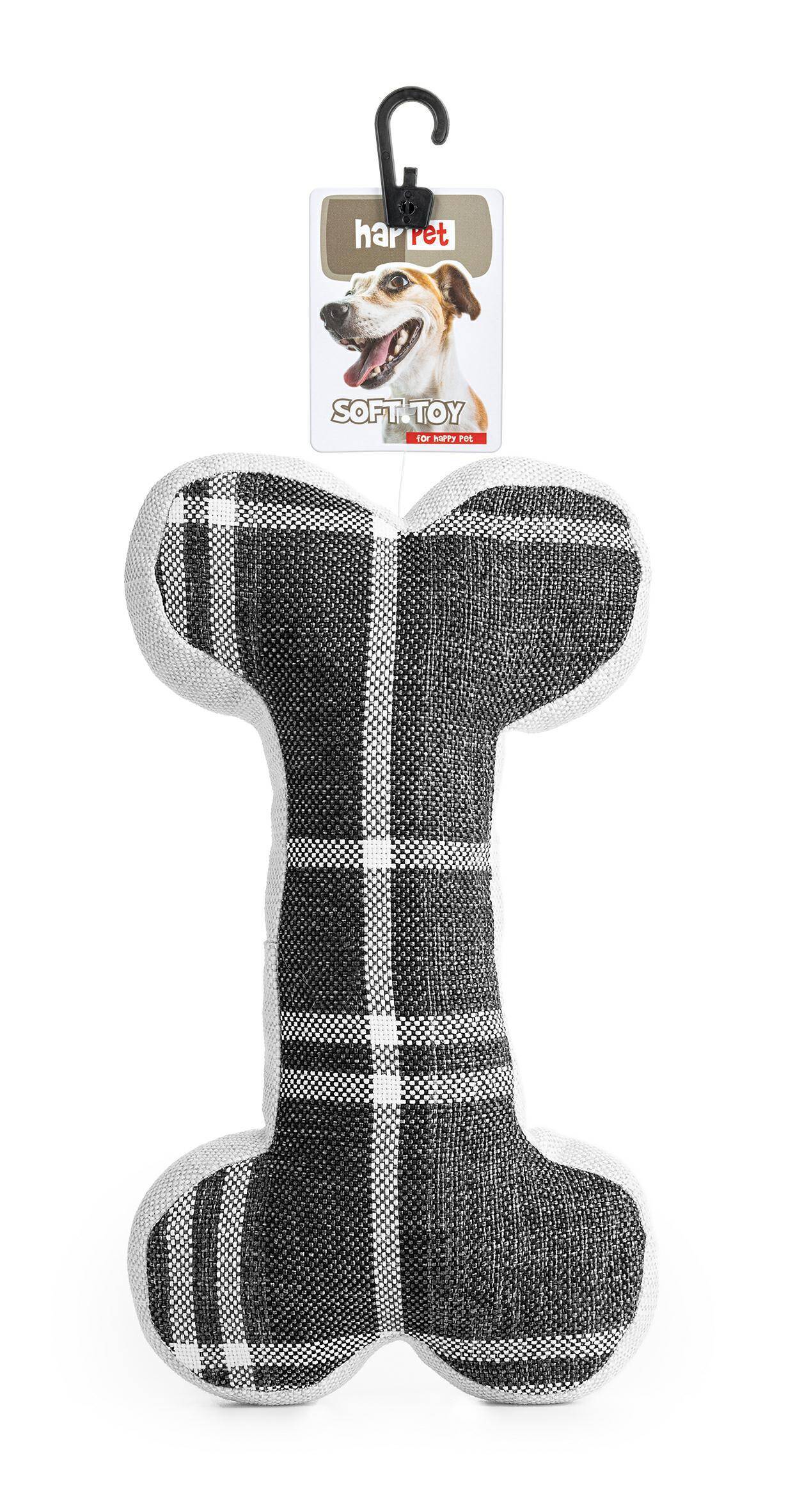 Z884 Textile toy bone M gray stripe 23cm (Photo 1)