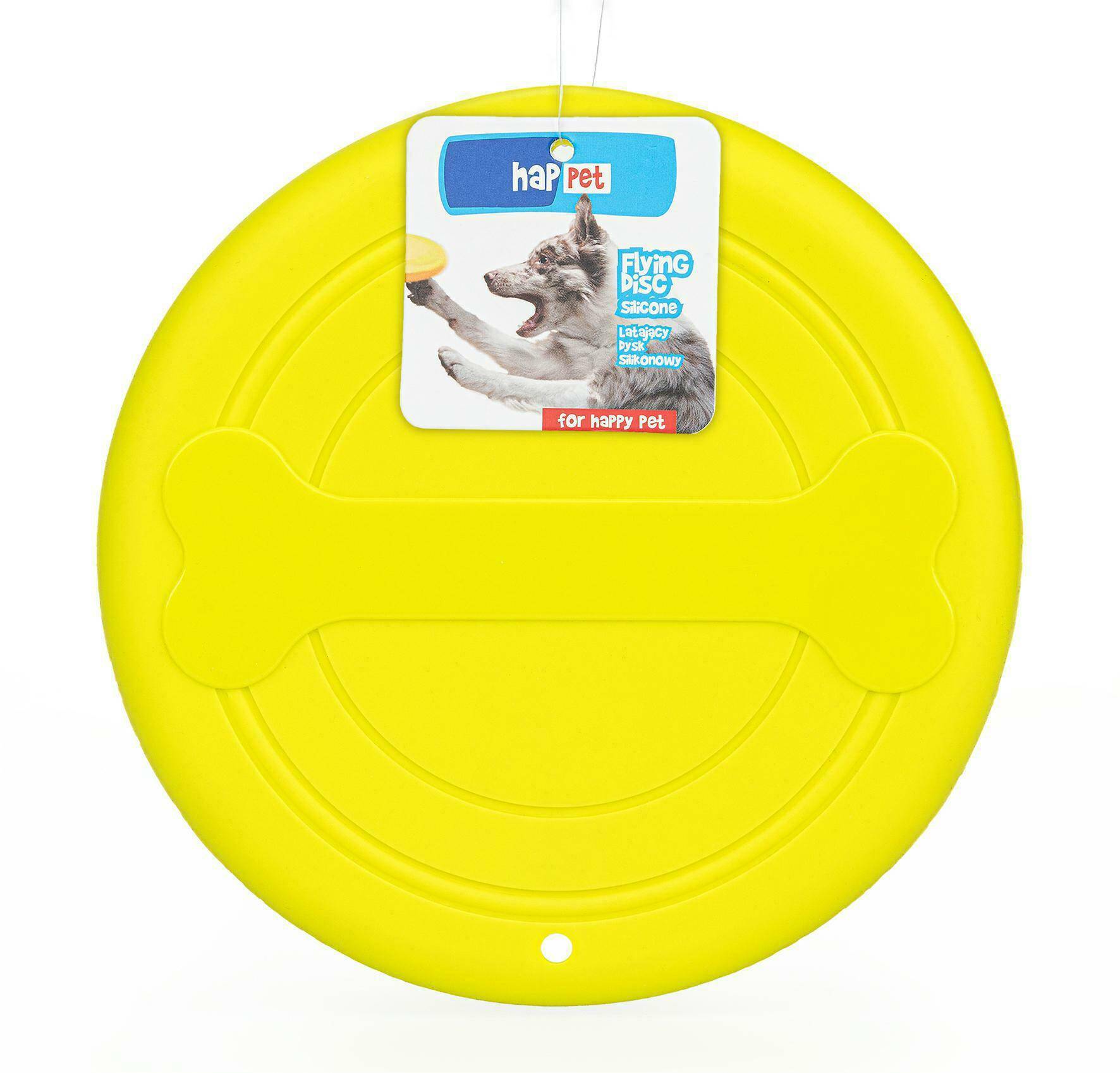 Frisbee, Dysk do rzucania silikonowy żółty 17cm