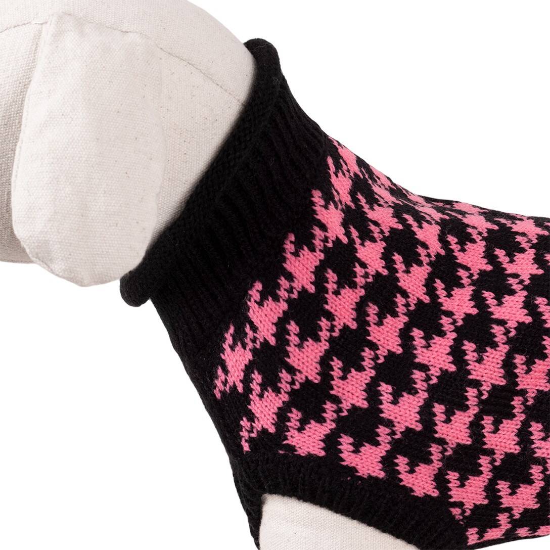 Sweterek dla psa Happet 390L czarno-różowy L-35cm (Zdjęcie 3)