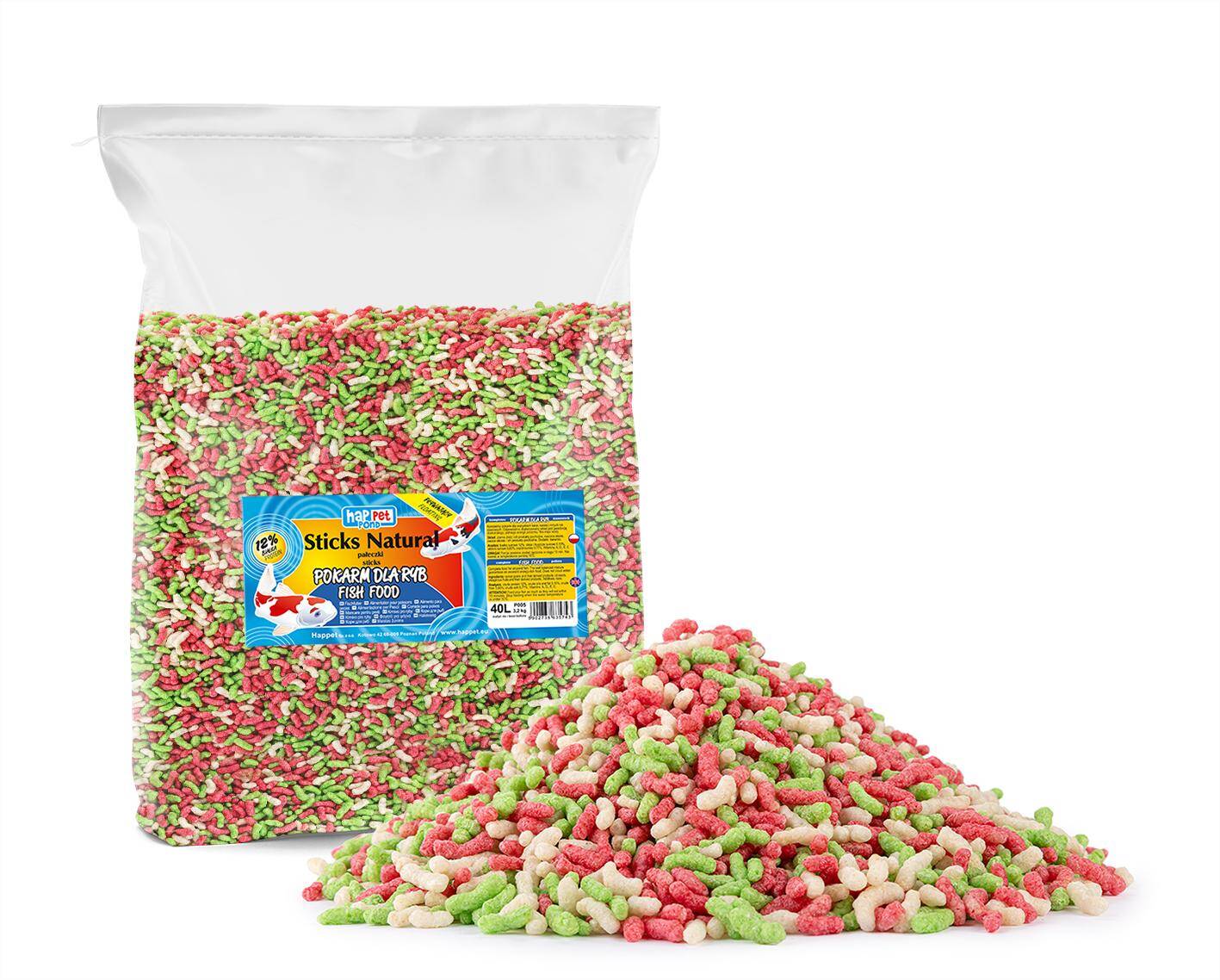 Die Fischfutter Stäbchen Mix Happet Trikolore 40l (L-P015PO)