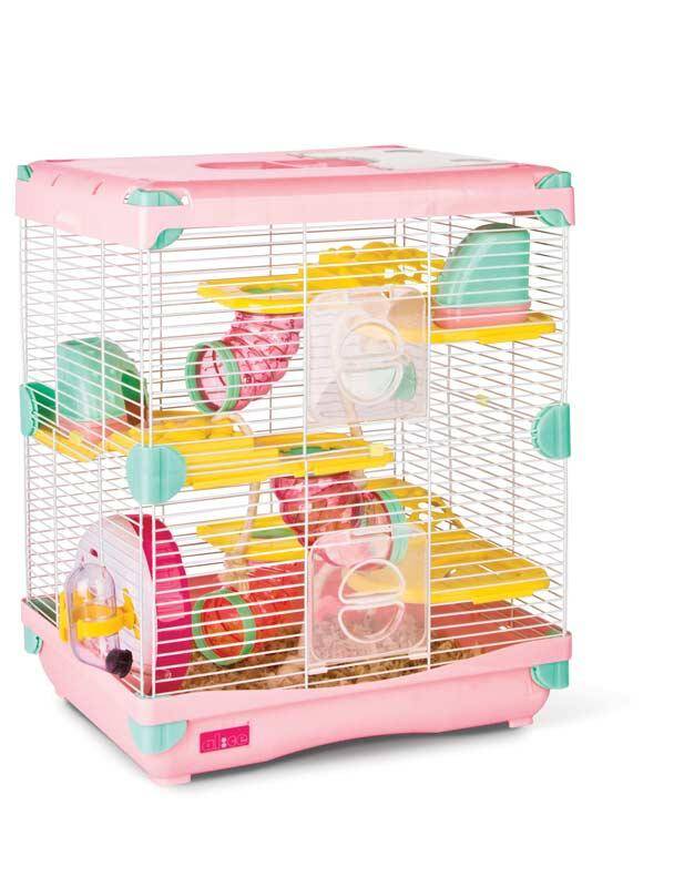 Rodent Cage GREMI Adventure Land / L Double Pink - Hamster