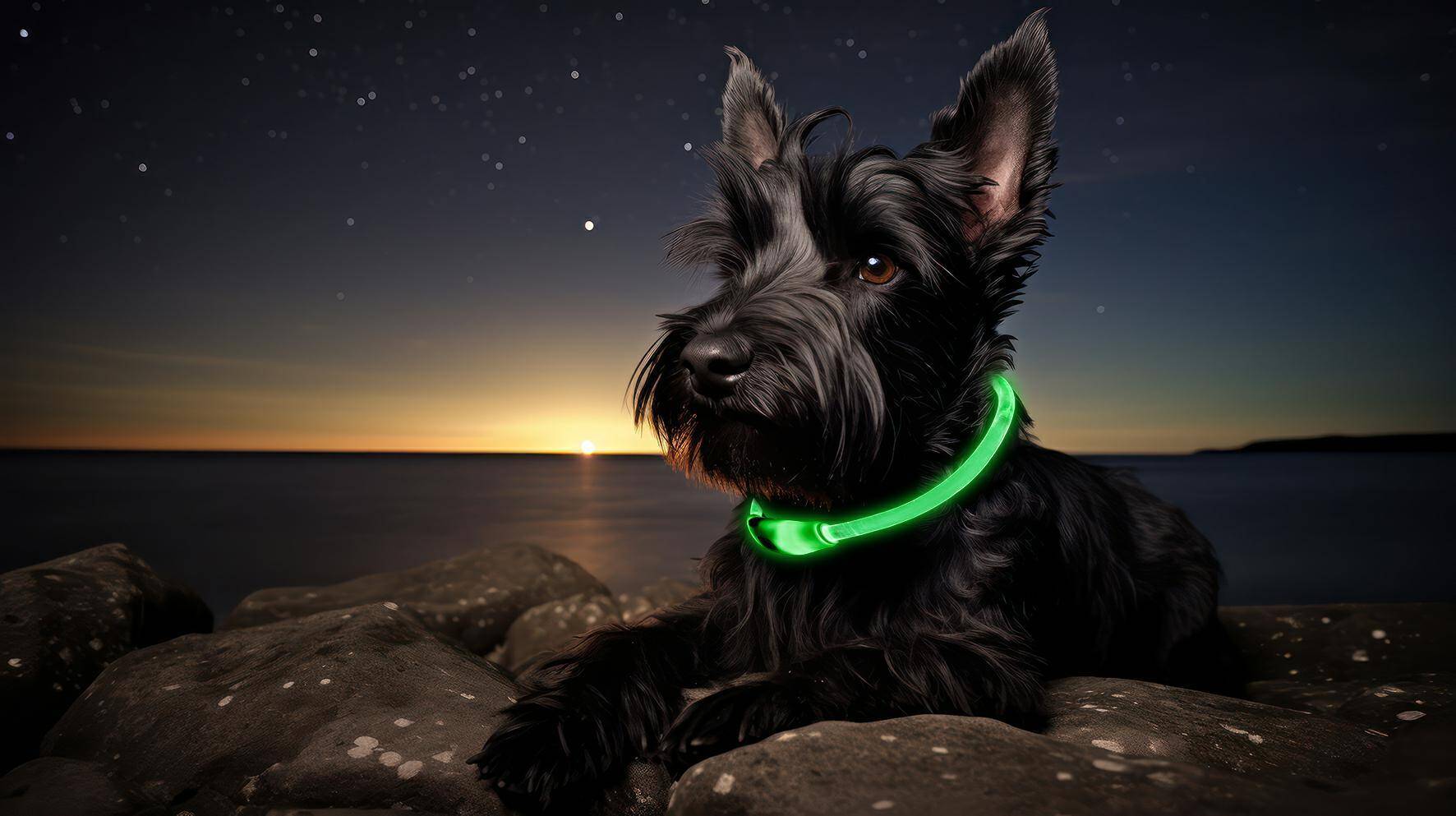 LED Dog collar green M (Photo 3)