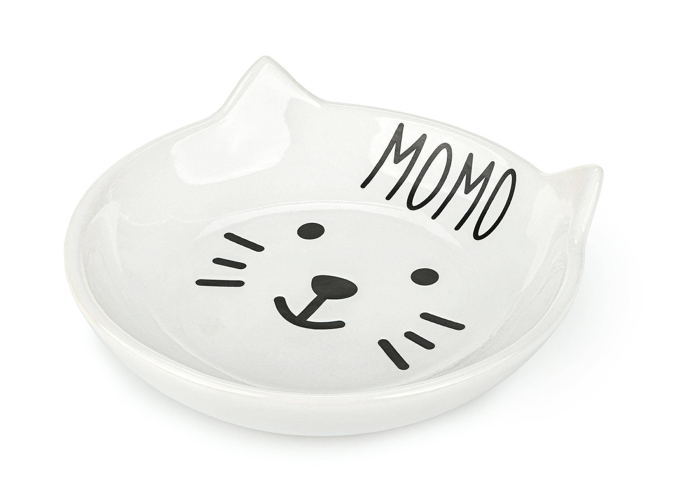 Ceramic cat bowl 13cm  white 
