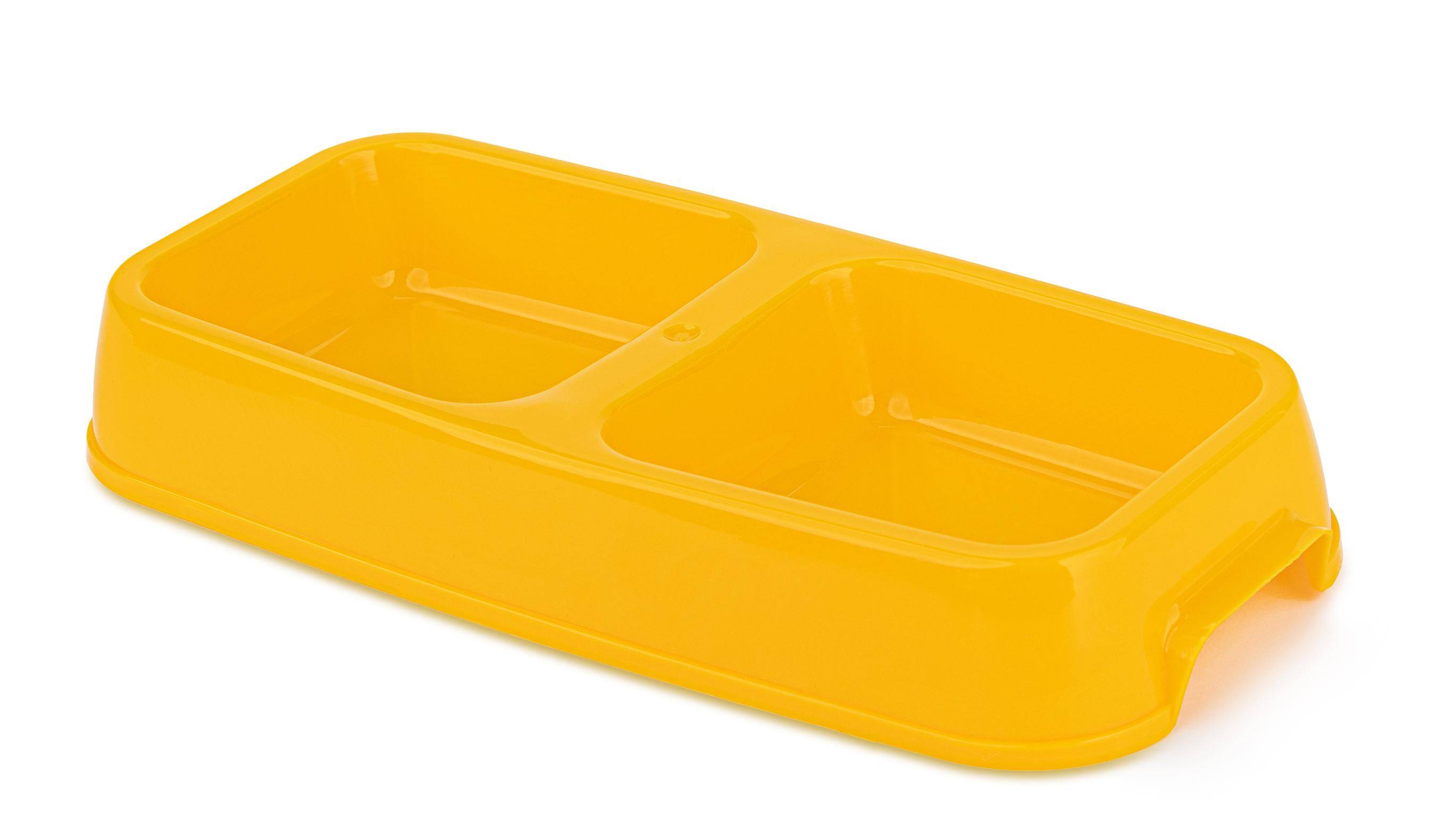 Miska plastikowa podw. Happet 2x0.25l żółta (Zdjęcie 1)