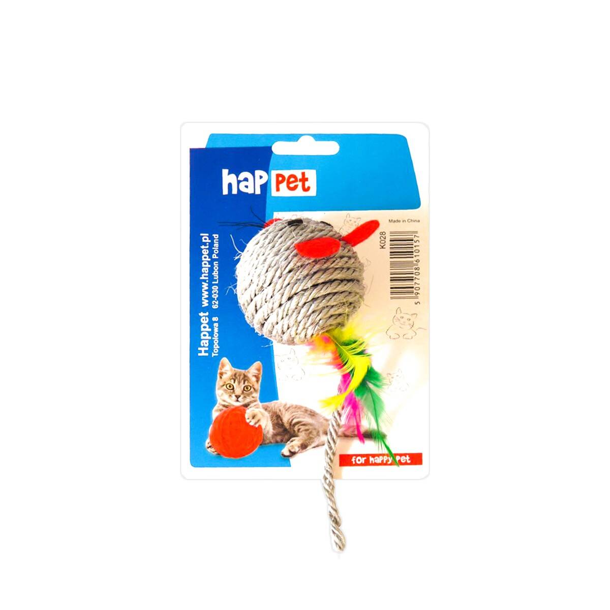 Cat Toy / Sisal Mouse & Feather - Happet