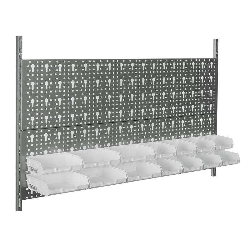 Tablica narzędziowa ścianka warsztatowa metalowa Box 80x40cm srebrna