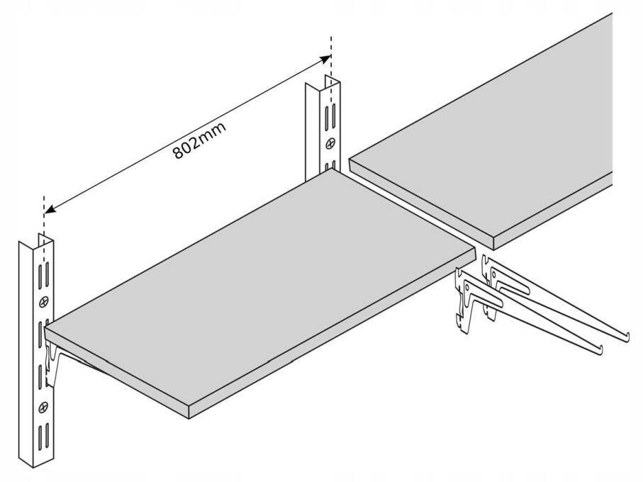Regał ścienny półki wiszące PRO 2x30 BI (Zdjęcie 4)