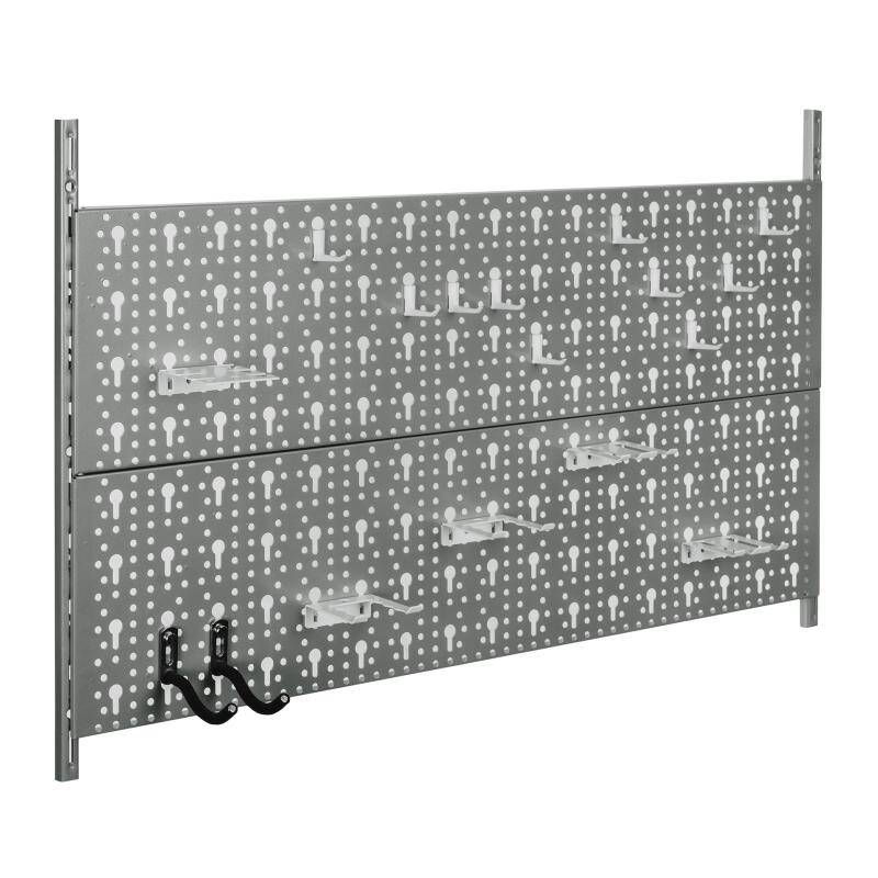 Tablica narzędziowa ścianka warsztatowa metalowa Kit1 80x40cm srebrna