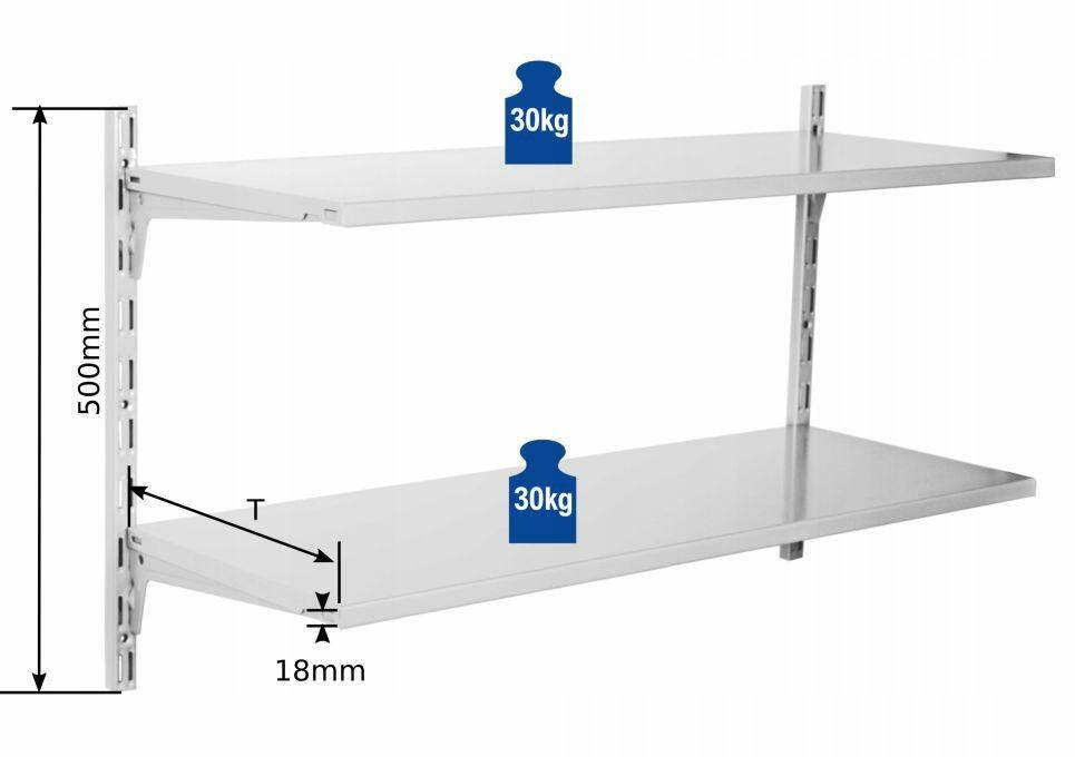 Regał ścienny półki wiszące PRO 2x35 BI (Zdjęcie 1)