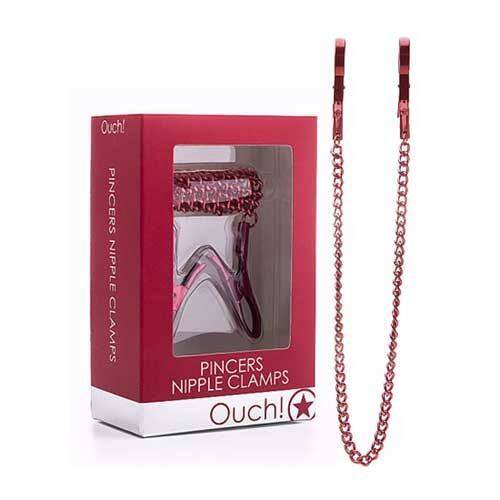 OUCH! PINCERS NIPPLE CLAMPS RED