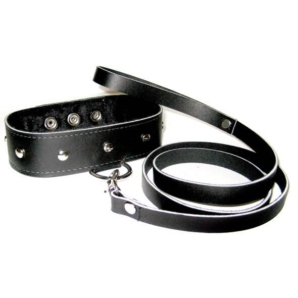 LEATHER LEASH & COLLAR