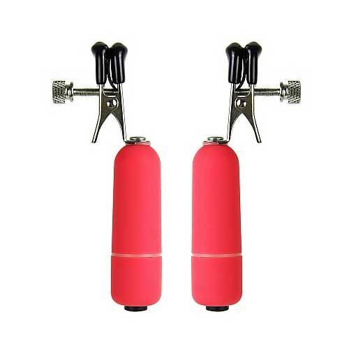 OUCH! VIBRATING NIPPLE CLAMPS RED