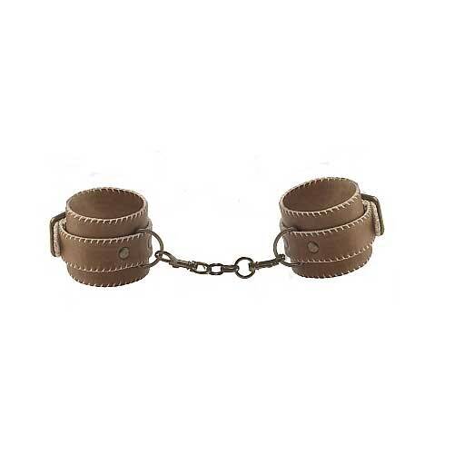 OUCH! LEATHER CUFFS FOR ANKLES BROWN