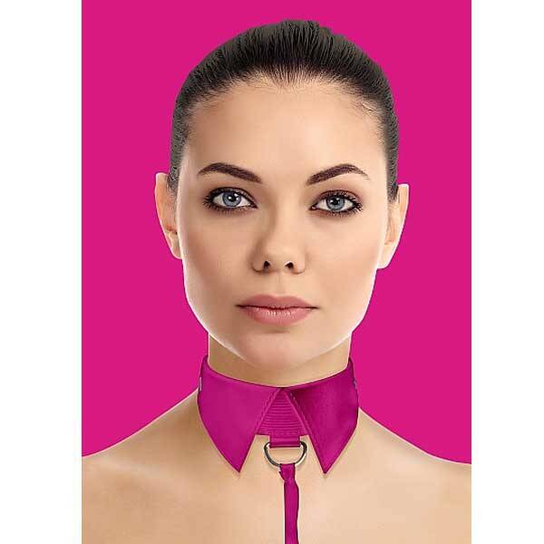OUCH! CLASSIC COLLAR WITH LEASH PINK