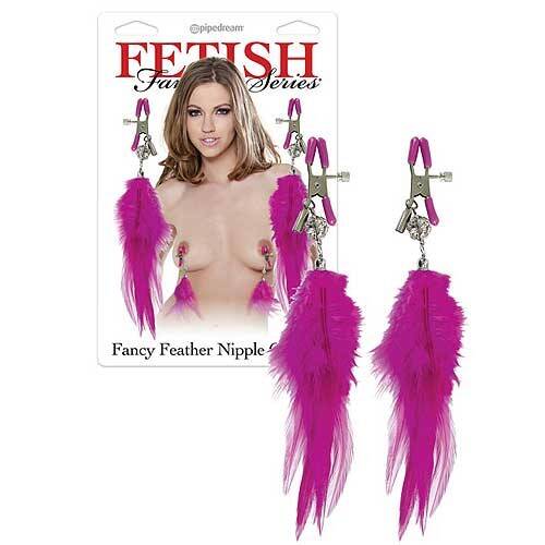 FF FANCY FEATHER NIPPLE CLAMPS PINK