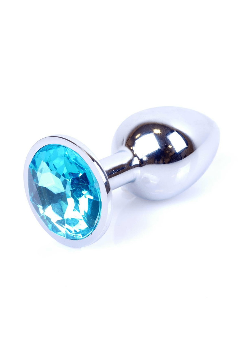 Silver Plug with Light Blue Diamond S 7