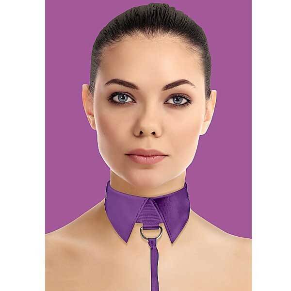 OUCH! CLASSIC COLLAR WITH LEASH PURPLE