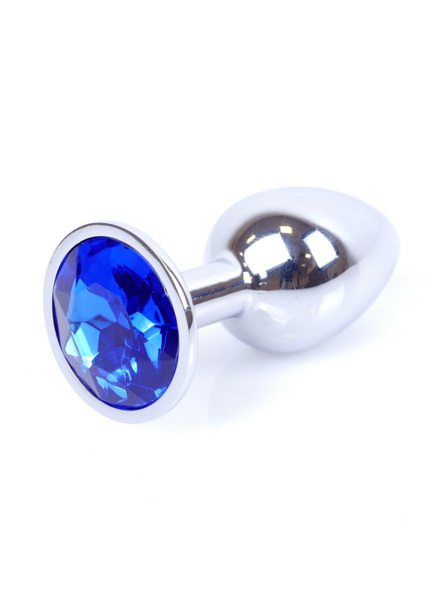 Silver Plug with Dark Blue Diamond S 7cm