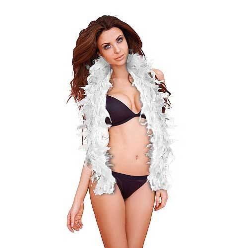 OUCH! SEDUCTIVE FEATHER BOA WHITE