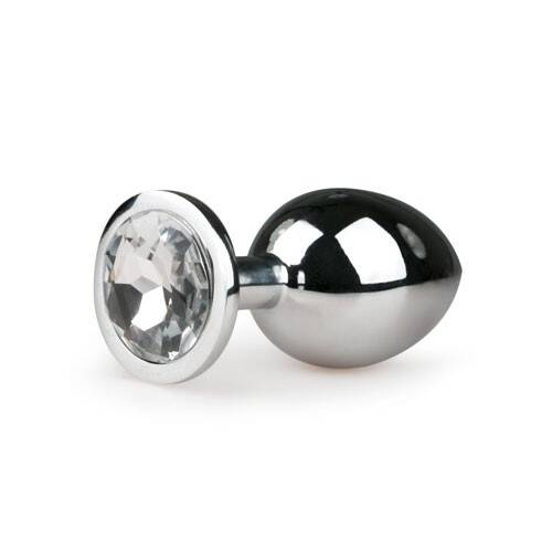 Metal Butt Plug No. 2 - Silver/Clear