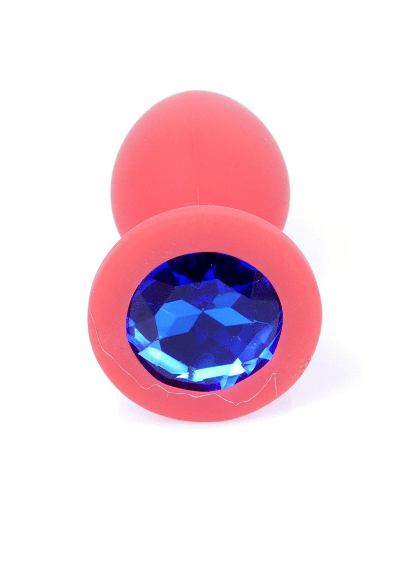 Red Silikon Plug With Blue Diamond S 7cm