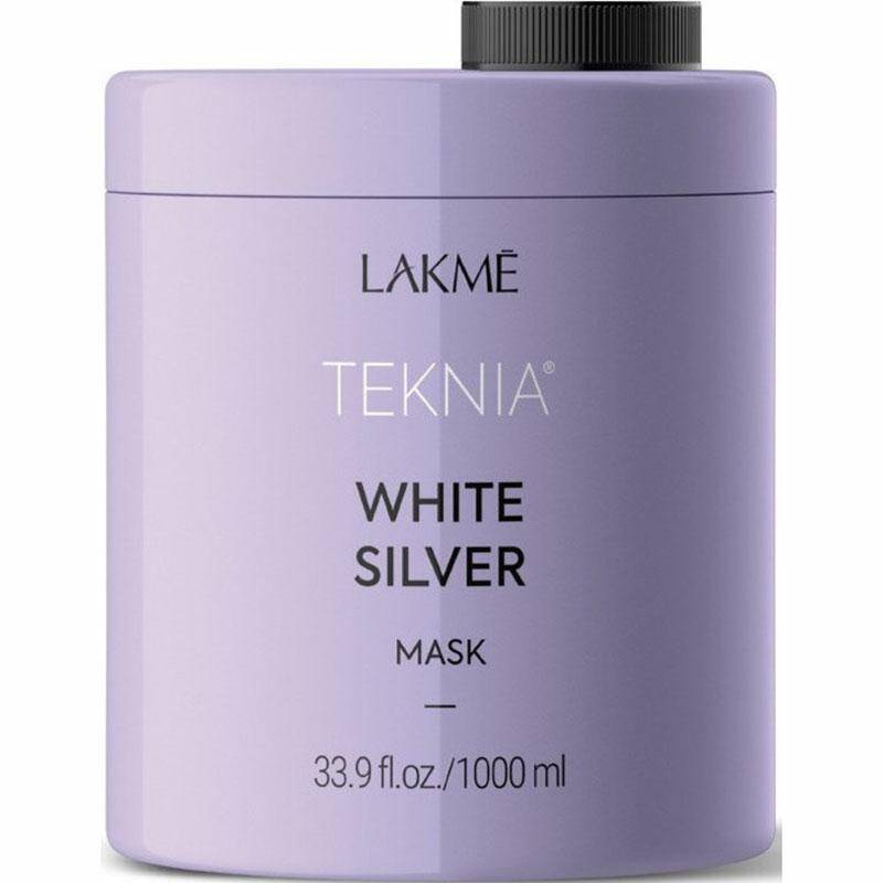 Lakme Tekina White Silver Maska do włosów naturalnych lub farbowanych w odcieniach blond, rozjaśnianych oraz siwych 1000ml