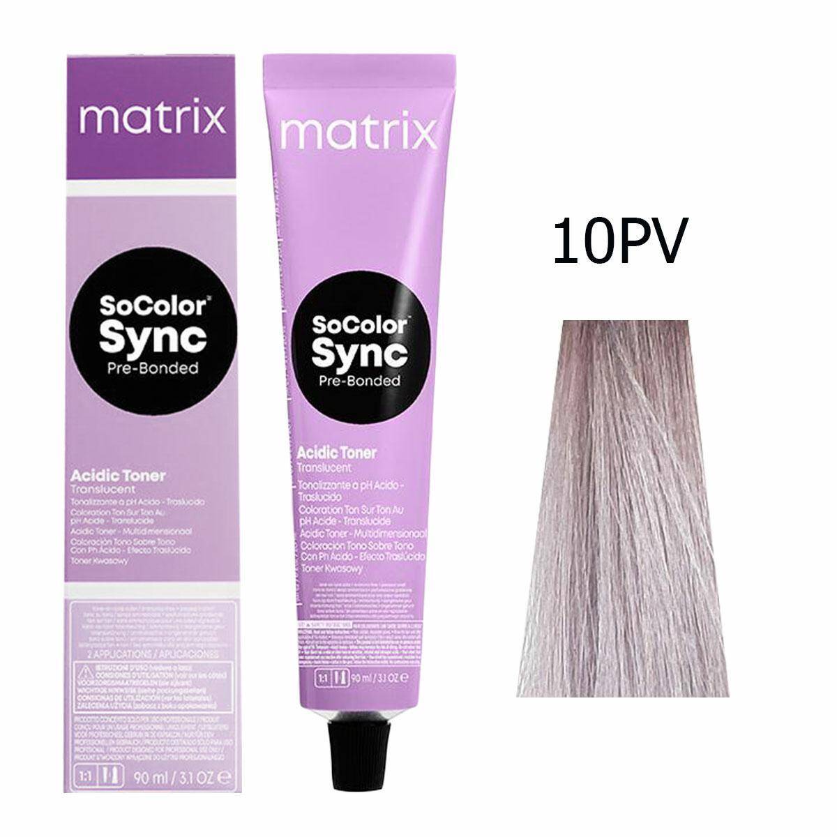 Matrix SoColor Sync Pre-Bonded Farba do włosów - 10PV Extra jasny blond perłowo - fioletowy, półtrwała koloryzacja ton w ton 90ml