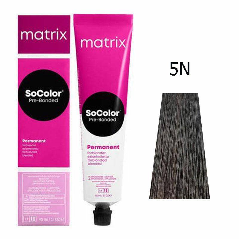 Matrix SoColor Pre-Bonded Farba do włosów - 5N Naturalny jasny brąz, trwała koloryzacja 90ml