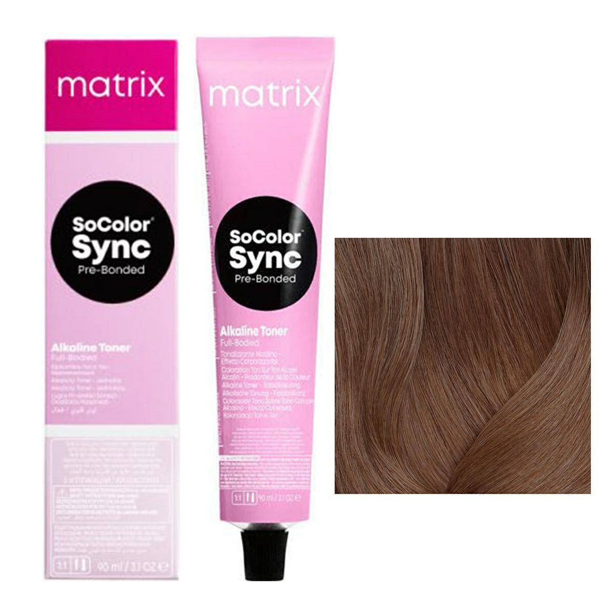 Matrix SoColor Sync Pre-Bonded Farba do włosów - 7M Średni blond mokka, półtrwała koloryzacja ton w ton 90ml