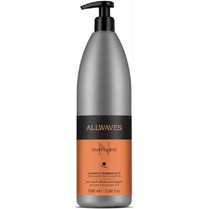 Allwaves Shampoo Rigenerante, szampon regenerujący z olejem lnianym 1000ml (Zdjęcie 1)