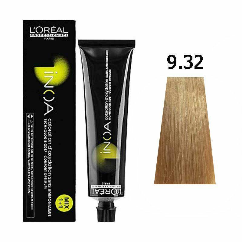 Loreal Inoa Farba do włosów bez amoniaku - 9.32 Bardzo jasny blond złocisto-opalizujący 60g (Zdjęcie 1)