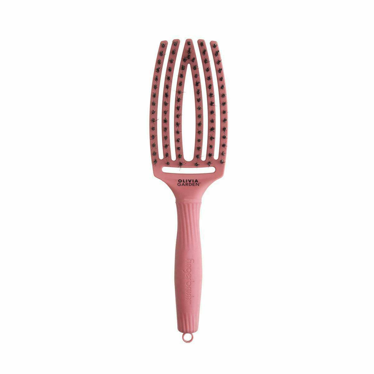 Olivia Garden Fingerbrush Maple Glina, Szczotka do rozczesywania i masażu, włosie dzika - średnia