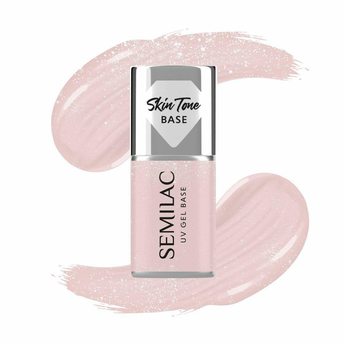 Semilac Baza do lakierów hybrydowych Skin Tone Cover Base Glitter Beige 7ml