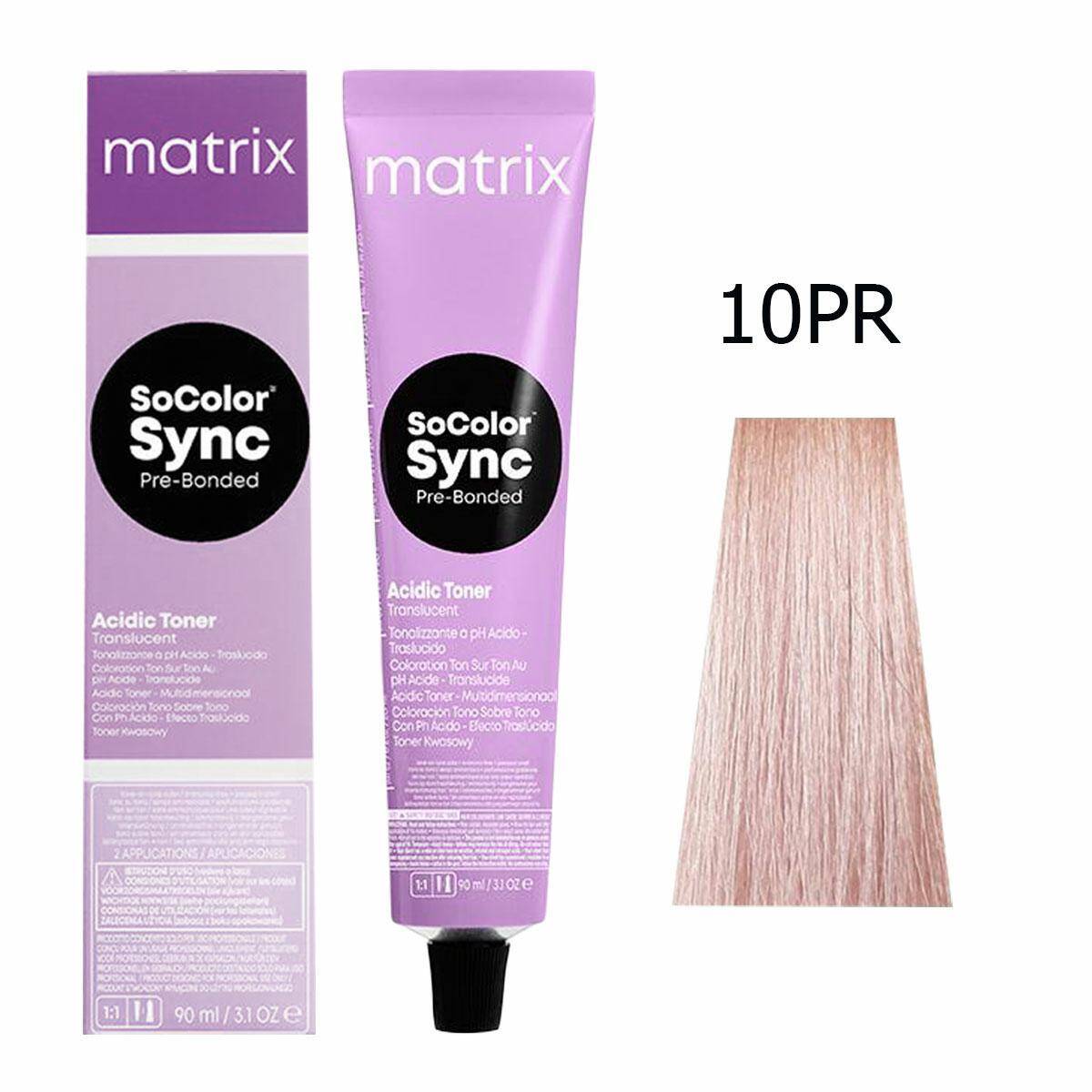 Matrix SoColor Sync Pre-Bonded Farba do włosów - 10PR Extra jasny blond perłowo - czerwony, półtrwała koloryzacja ton w ton 90ml