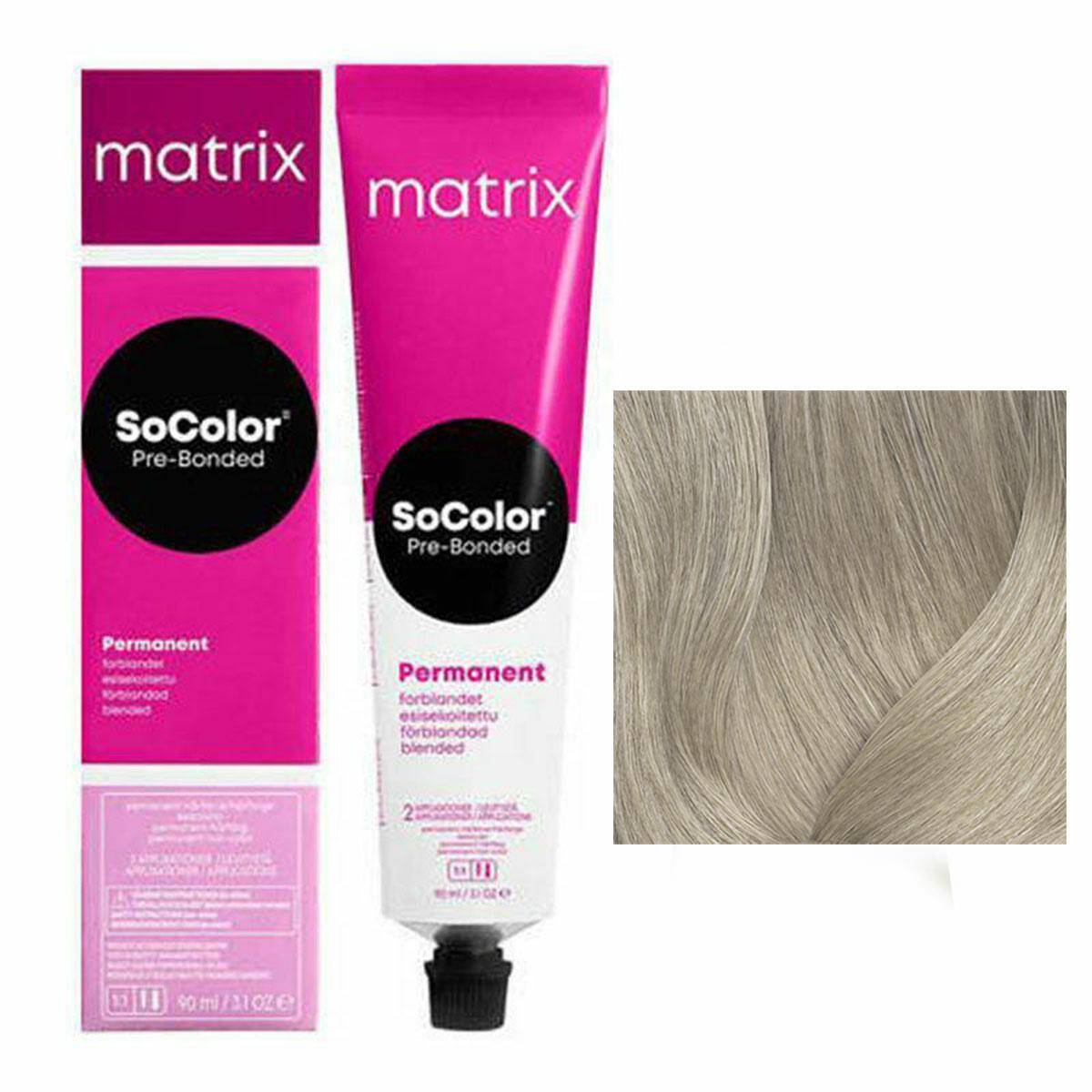 Matrix SoColor Pre-Bonded Farba do włosów - 10AV Eksta jasny blond szary fiolet, trwała koloryzacja 90ml