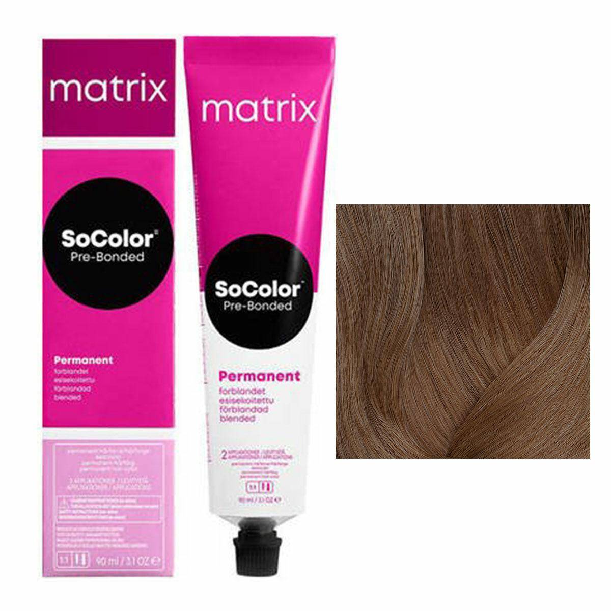 Matrix SoColor Pre-Bonded Farba do włosów - 6MA Ciemny blond mokka popielaty, trwała koloryzacja 90ml