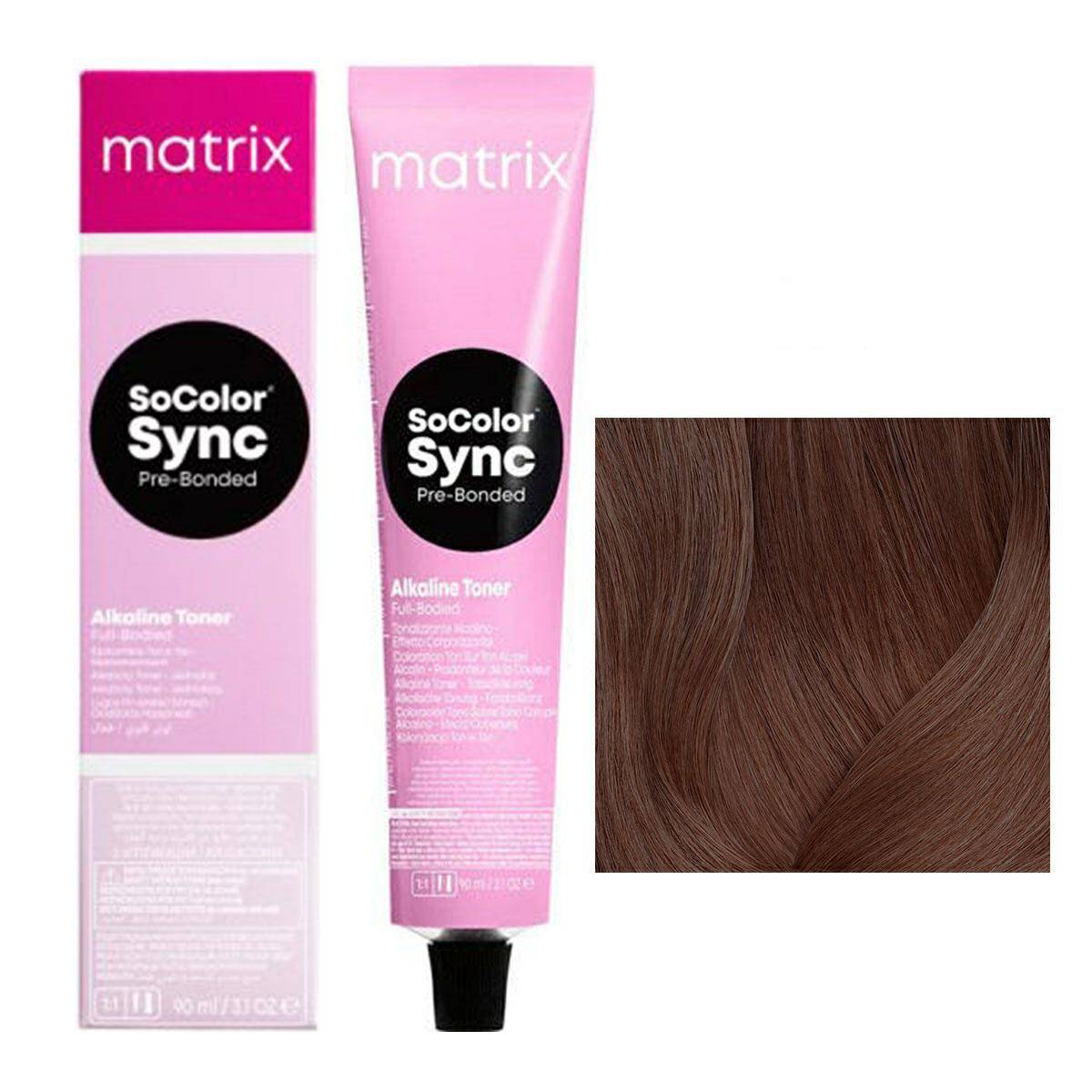 Matrix SoColor Sync Pre-Bonded Farba do włosów - 6M Ciemny blond mokka, półtrwała koloryzacja ton w ton 90ml