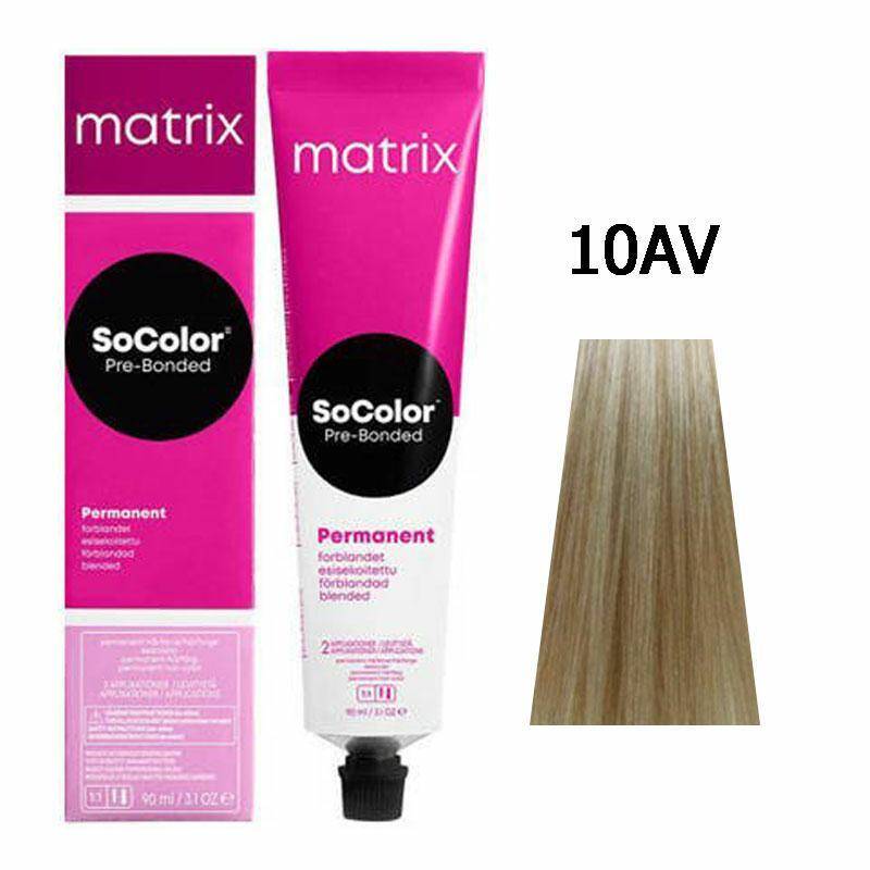 Matrix SoColor Pre-Bonded Farba do włosów - 10AV Eksta jasny blond szary fiolet, trwała koloryzacja 90ml