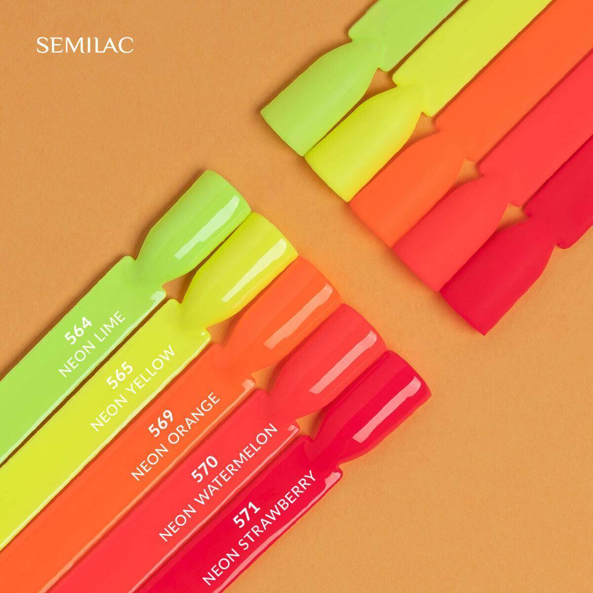Semilac Lakier hybrydowy - 570 Neon Watermelon 7ml (Zdjęcie 4)