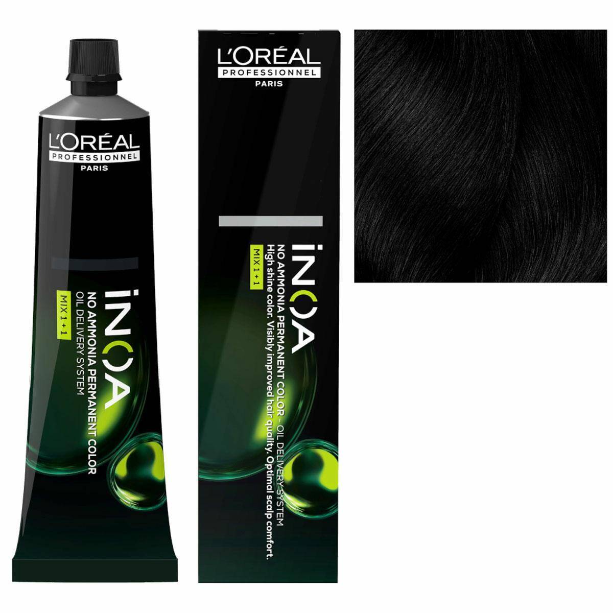 Loreal Inoa Farba do włosów bez amoniaku - 1 Czarny 60g