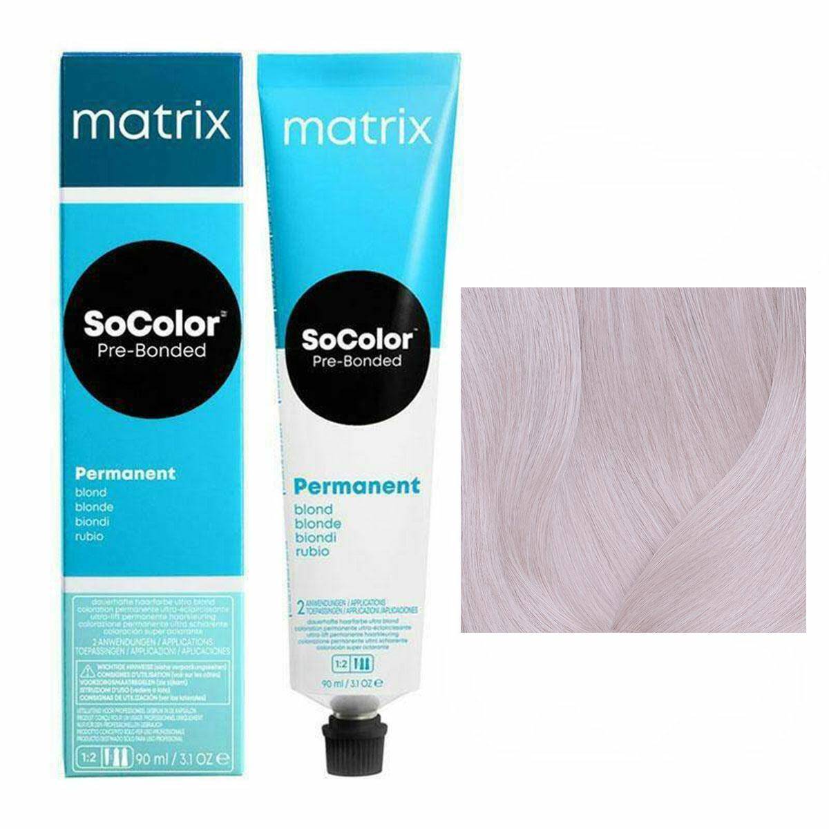 Matrix SoColor Pre-Bonded Ultra Blonde - UL-AA Ultra rozjaśniający blond intensywnie popielaty, trwała koloryzacja 90ml