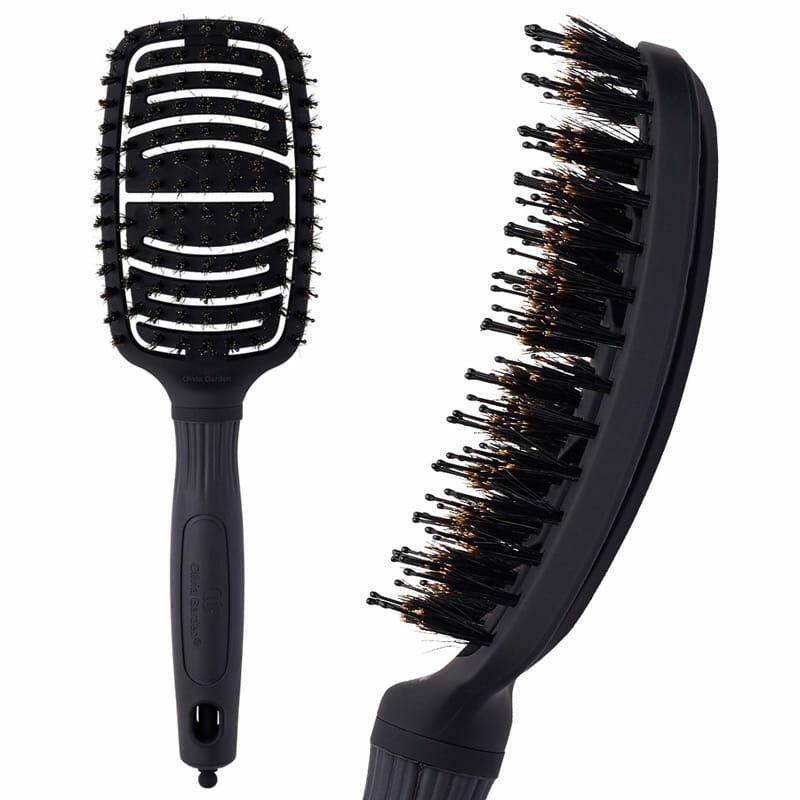 Olivia Garden Black Label Flex Szczotka do rozczesywania i układania włosów z włosiem dzika
