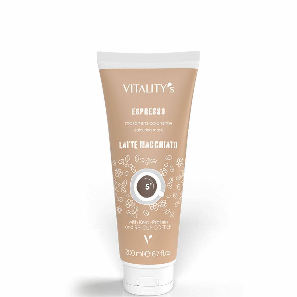 Vitalitys Espresso Latte Macchiato Maska koloryzująca Kawa z mlekiem 200ml New