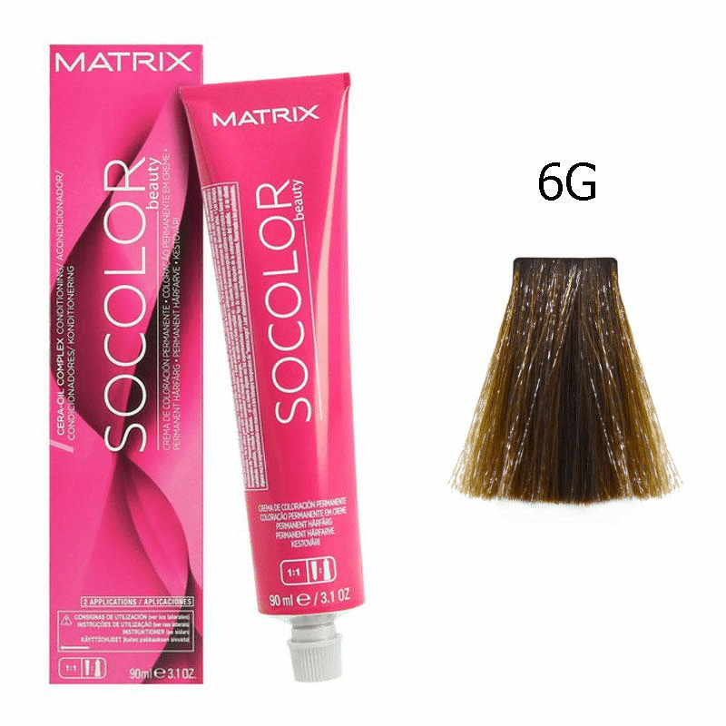 Matrix Socolor Beauty Farba do włosów - 6G Złoty ciemny blond, trwała koloryzacja 90ml ---