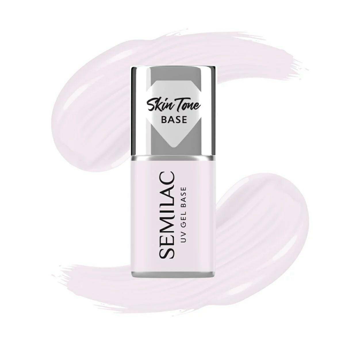 Semilac Baza do lakierów hybrydowych Skin Tone Cover Base Milky Pink 7ml