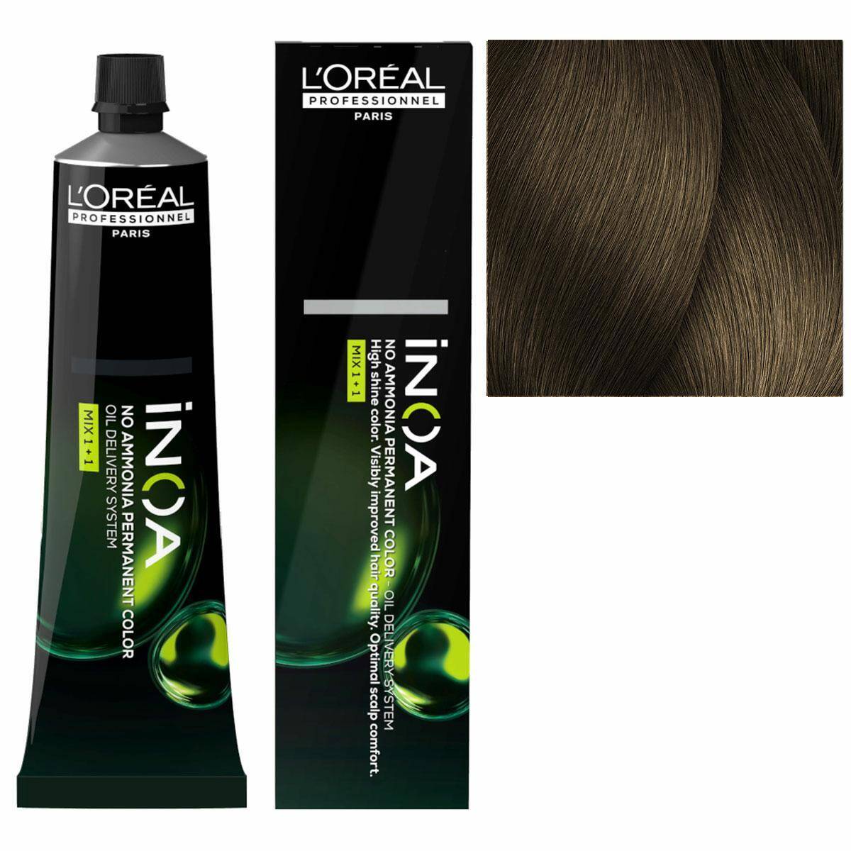 Loreal Inoa Farba do włosów bez amoniaku - 7.18 Popielaty blond mokka 60g