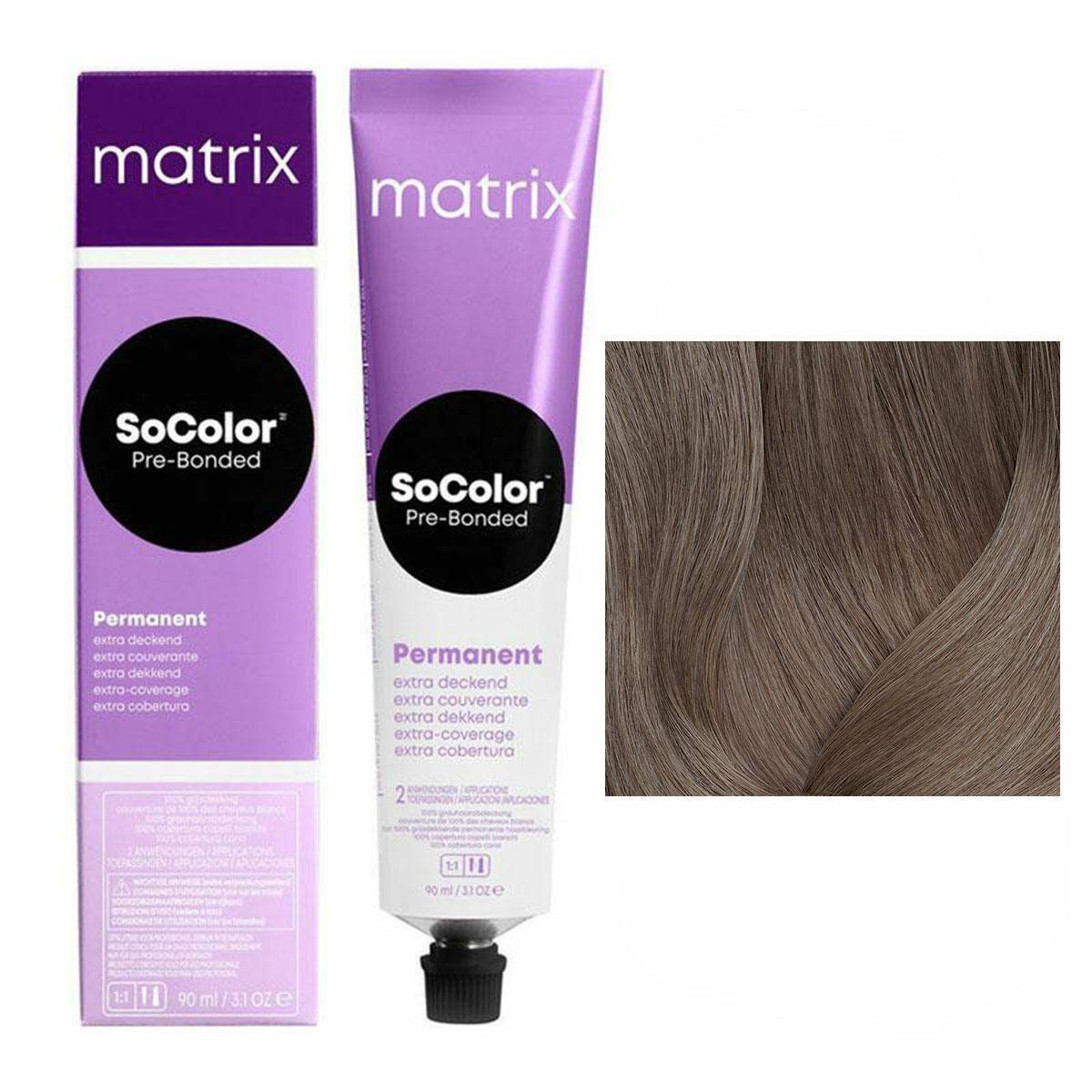 Matrix SoColor Pre-Bonded Extra Coverage 506NA - Ciemny blond naturalny popielaty, trwała koloryzacja 90ml