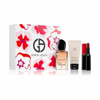 Giorgio Armani Si Intense zestaw upominkowy dla kobiet Perfumy EDP 50ml + Balsam SI 50ml + Pomadka 405 Lip Power