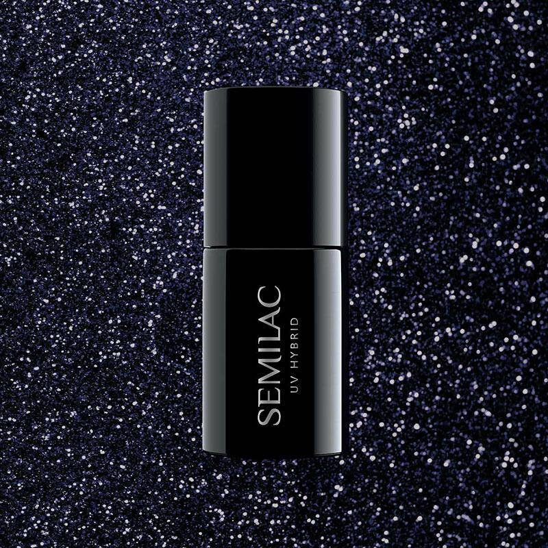 Semilac Lakier hybrydowy - 340 Shimmer Black 7ml